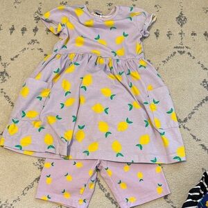 Hanna Anderson Lemon Print Dress and shorts Set